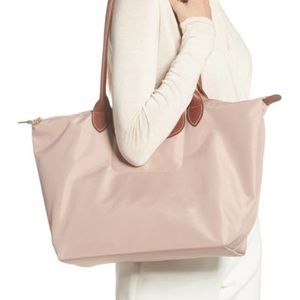 Longchamp le pliage large shoulder tote powder NEW